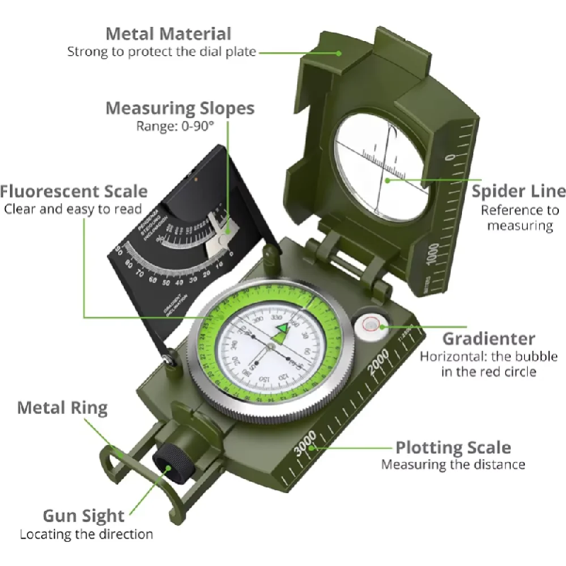 Compass Lensatic - Mulitifunctional High Precision Outdoor Survival Military