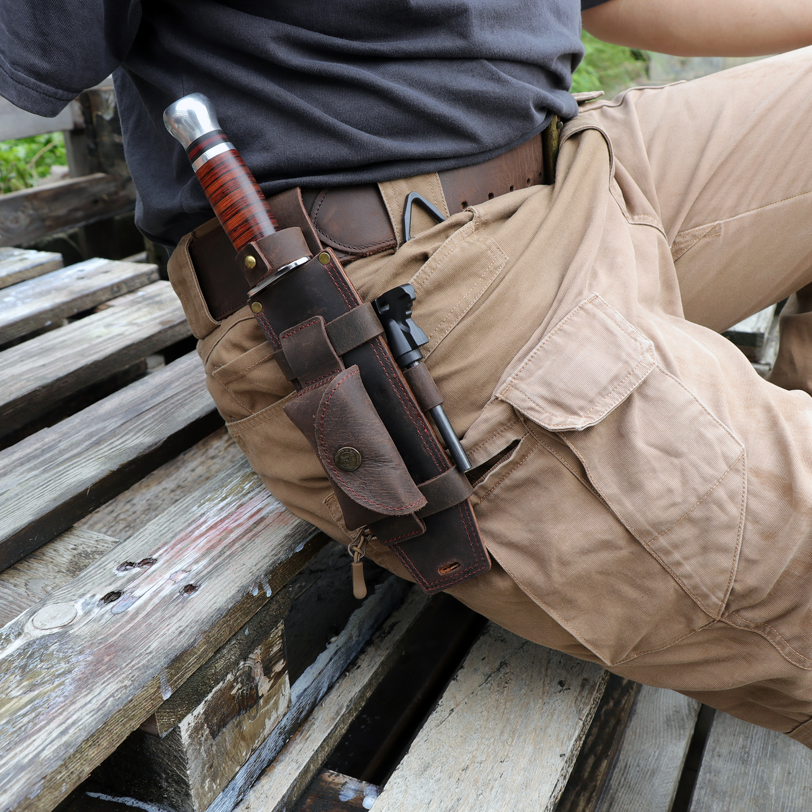 Tourbon Camping Leather Knife  - Bushcraft Knife Fixed avis et prix
