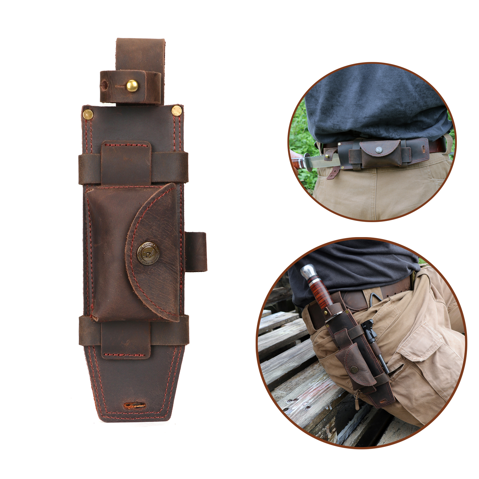 Tourbon Camping Leather Knife  - Bushcraft Knife Fixed avis et prix