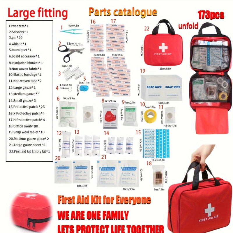 173Pcs First Aid Kit Full Set  - Bivy Bag Emergency avis et prix