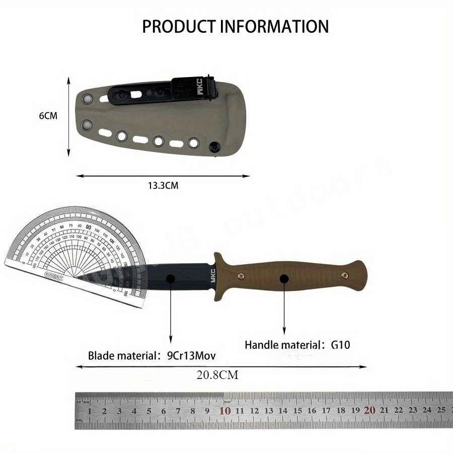 High Hardness MKC V24 Fixed Bl - Bushcraft Knife Fixed avis et prix