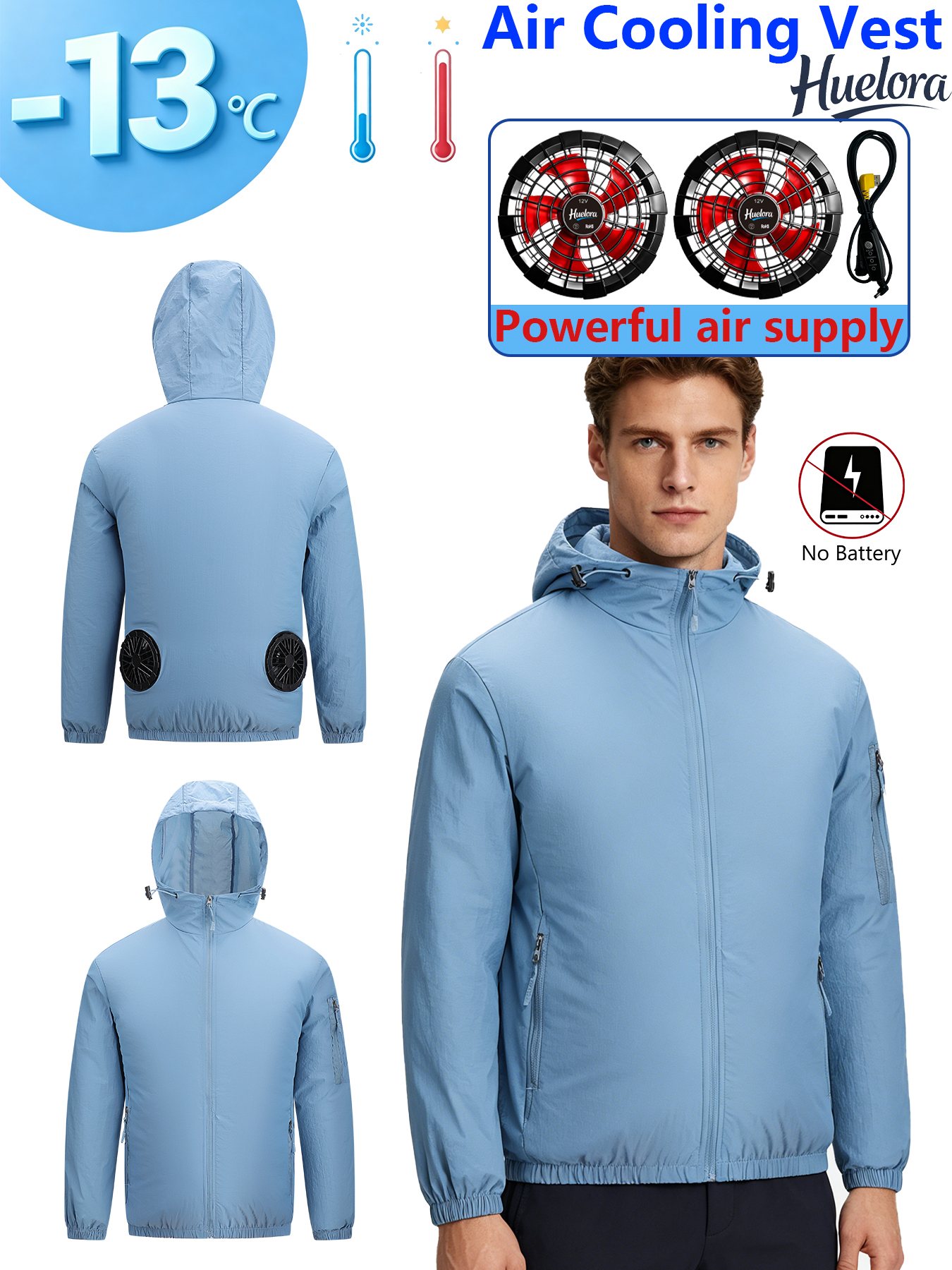 Men's Hooded USB Cooling Jacke - Fishing Kit Compact avis et prix