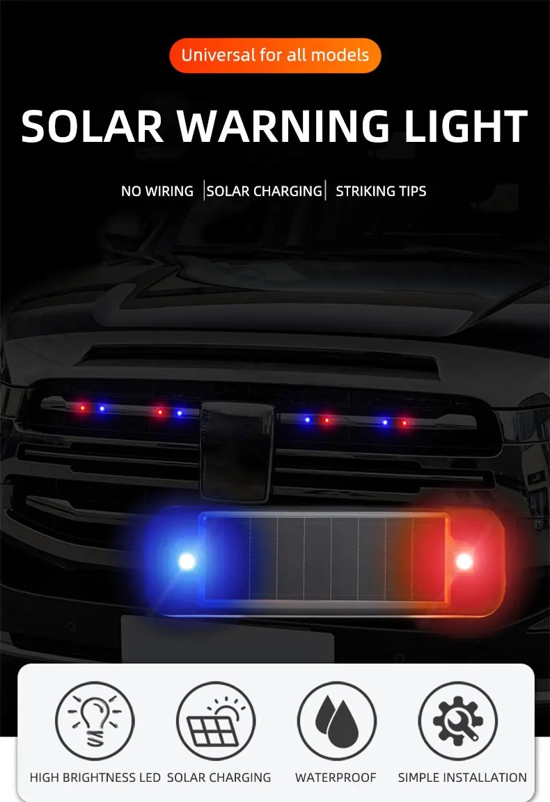 LED Solar Power Car Warning Li - Sos Light Strobe avis et prix