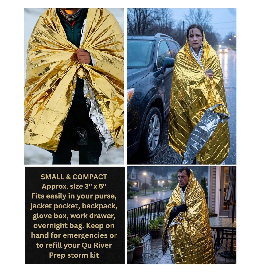 4 Pack Gold Silver Mylar Emerg - Survival Blanket Reflective avis et prix