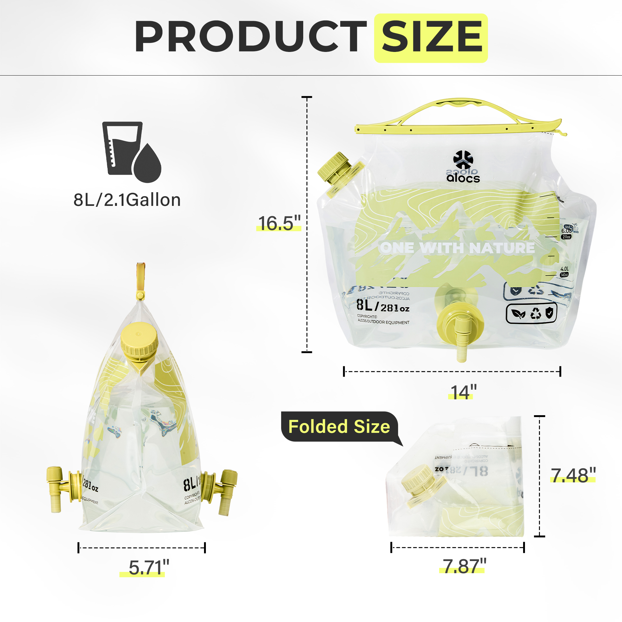 8L ALOCS Camping Water Bladder - Water Bag Collapsible avis et prix