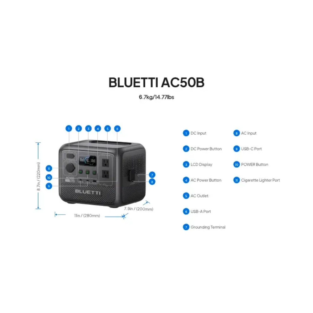 BLUETTI AC50B Portable Power S - Solar Emergency Charger avis et prix