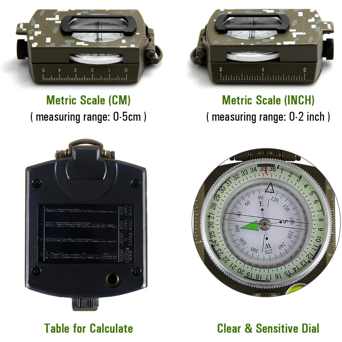 Waterproof Shockproof Tactical - Compass Lensatic avis et prix