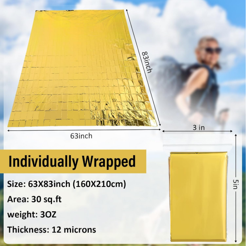 20PCS Unpacked Bulk Giant 83x6 - Survival Blanket Reflective avis et prix